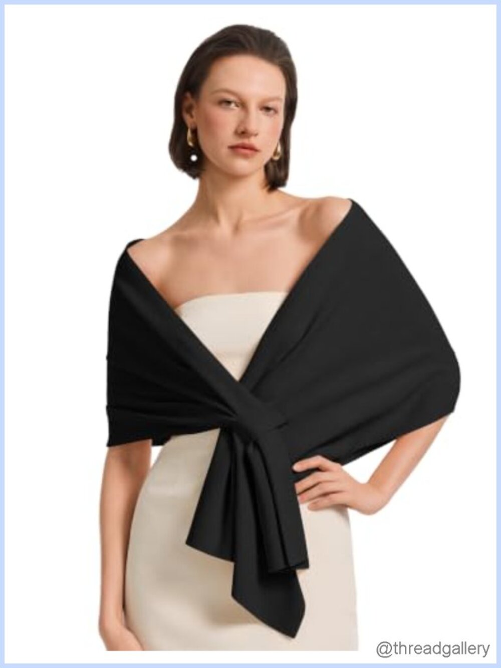 Viscose Blend Pull Through Shawl Wrap Formal Evening Scarf